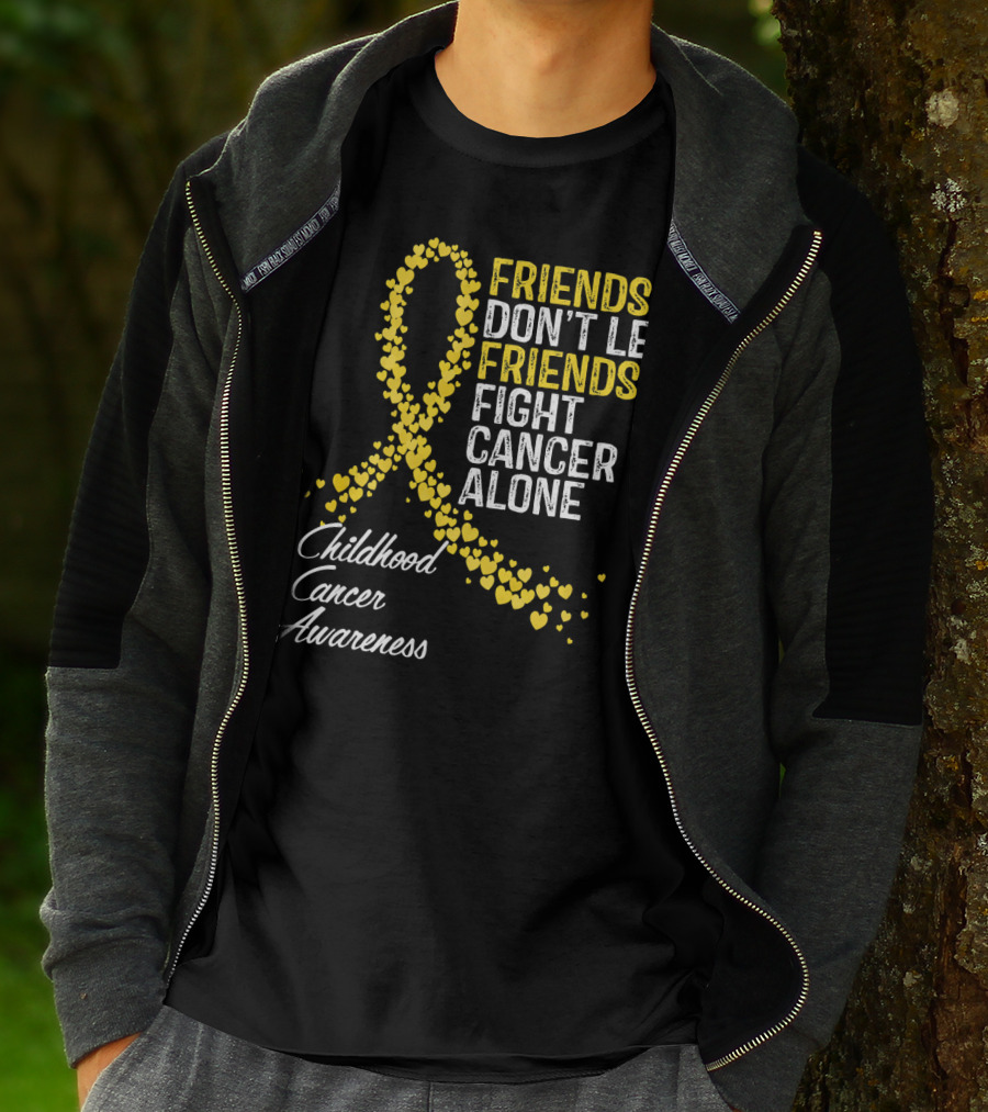 Friends Don't Let Friends Fight Cancer Alone Childhood Cancer Awareness T-Shirt