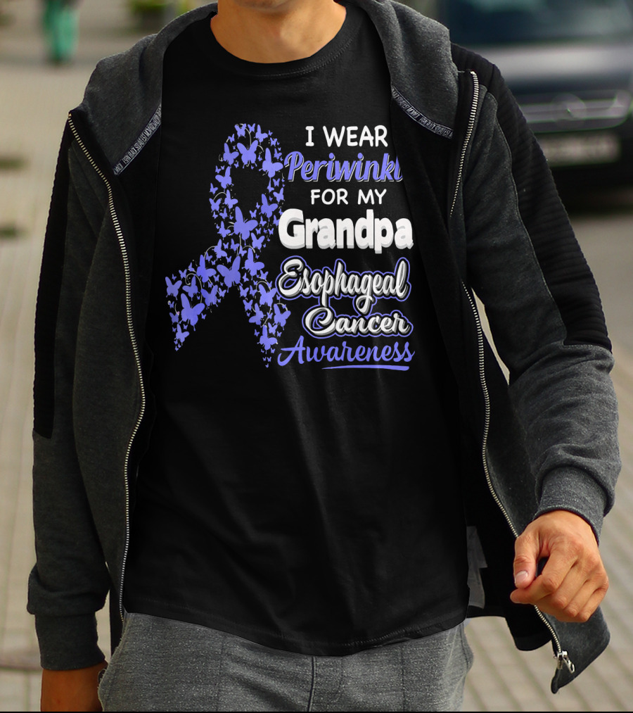 I Wear Periwinkle For My Grandpa Esophageal Cancer Awareness T-Shirt