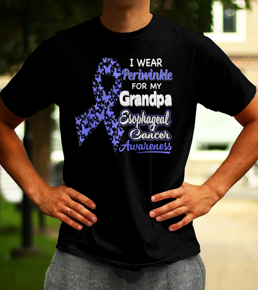 I Wear Periwinkle For My Grandpa Esophageal Cancer Awareness T-Shirt