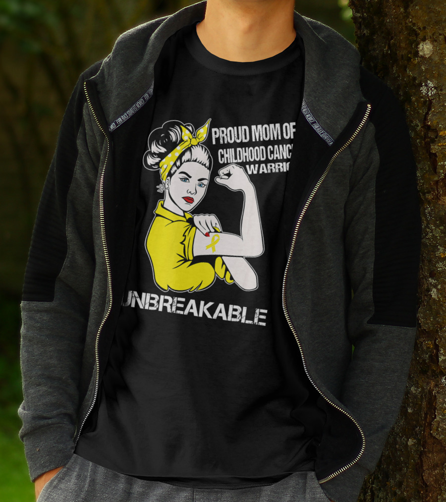 Proud Mom Of A Childhood Cancer Warrior Unbreakable T-Shirt