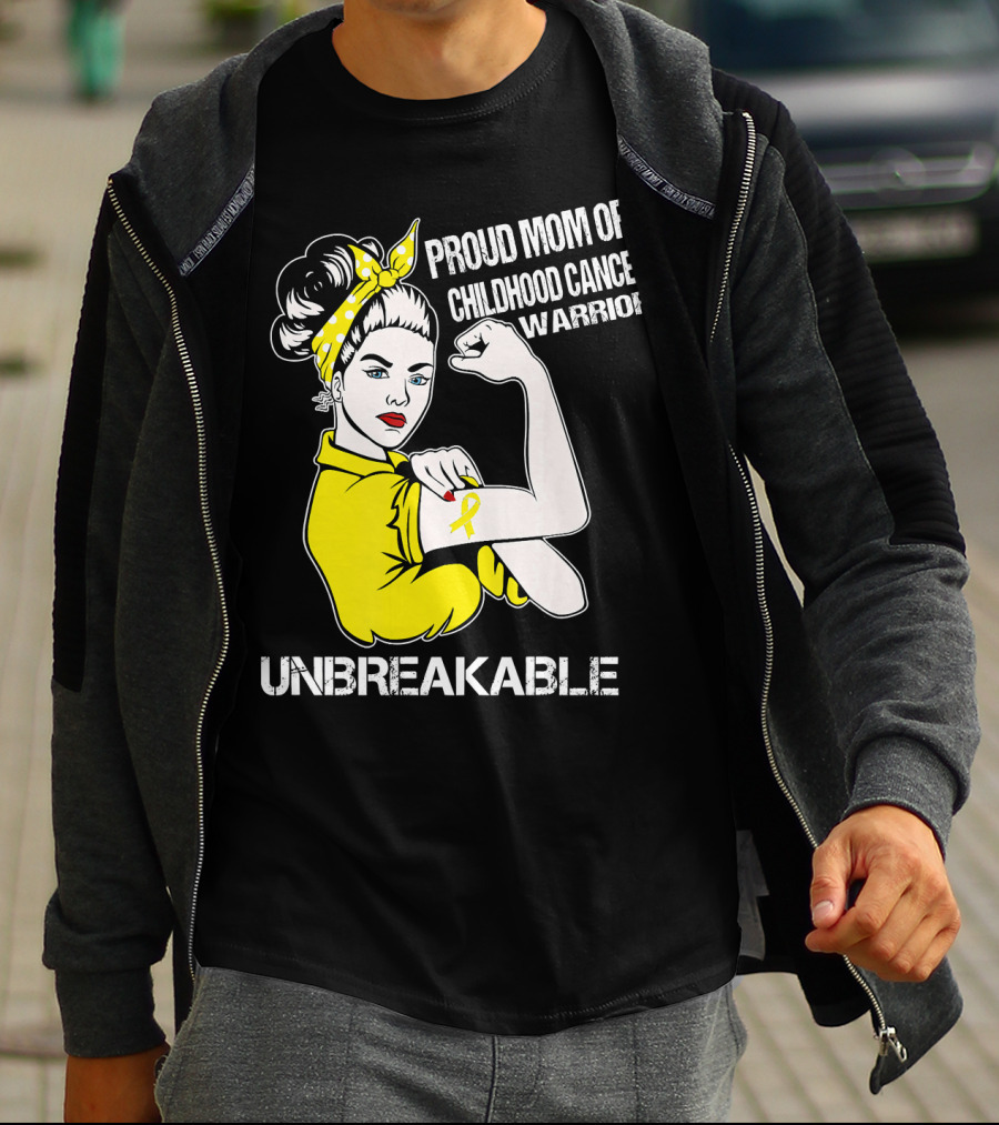 Proud Mom Of A Childhood Cancer Warrior Unbreakable T-Shirt