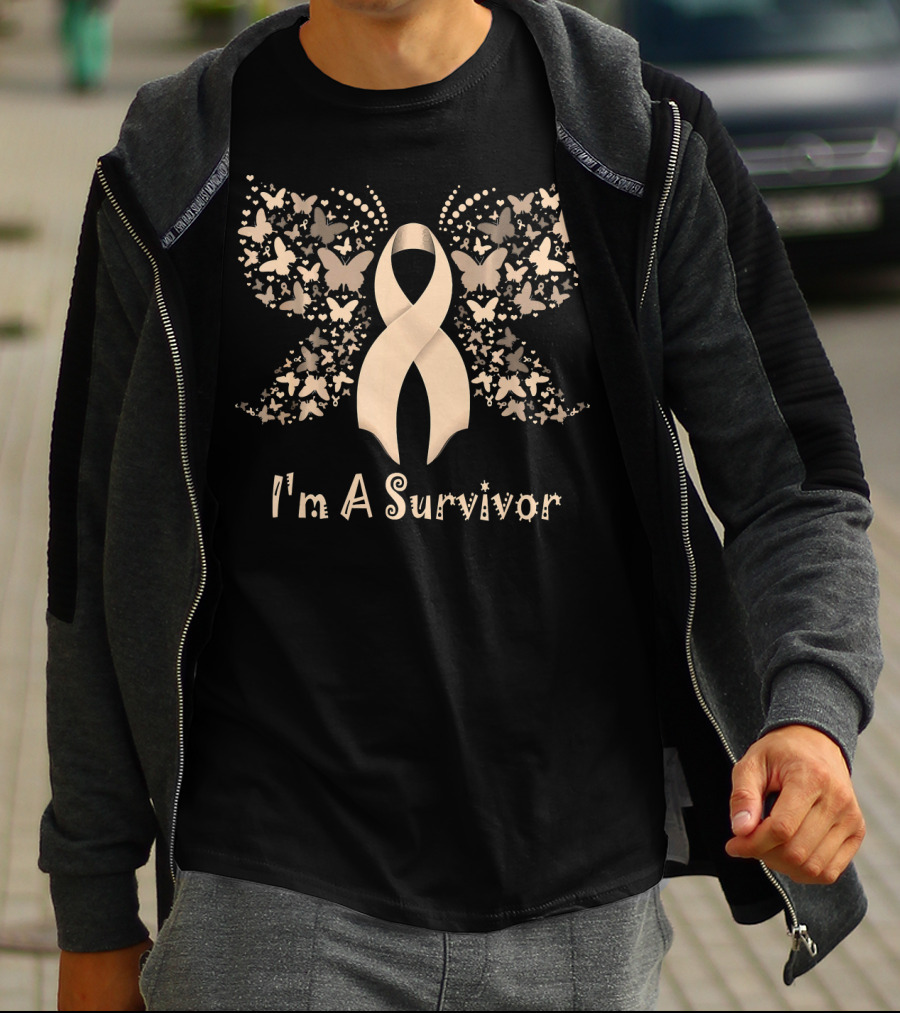 I'm A Survivor Butterfly Ribbon Endometriosis T-Shirt