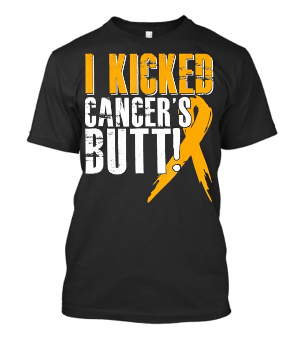I Kicked Cancer's Butt Childhood Cancer Awareness Survivor T-Shirt