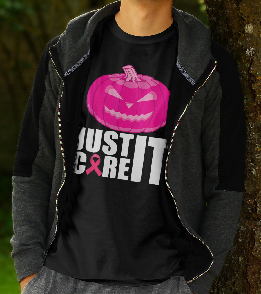 Just Cure It Pink Pumpkin Breast Cancer Awareness T-Shirt