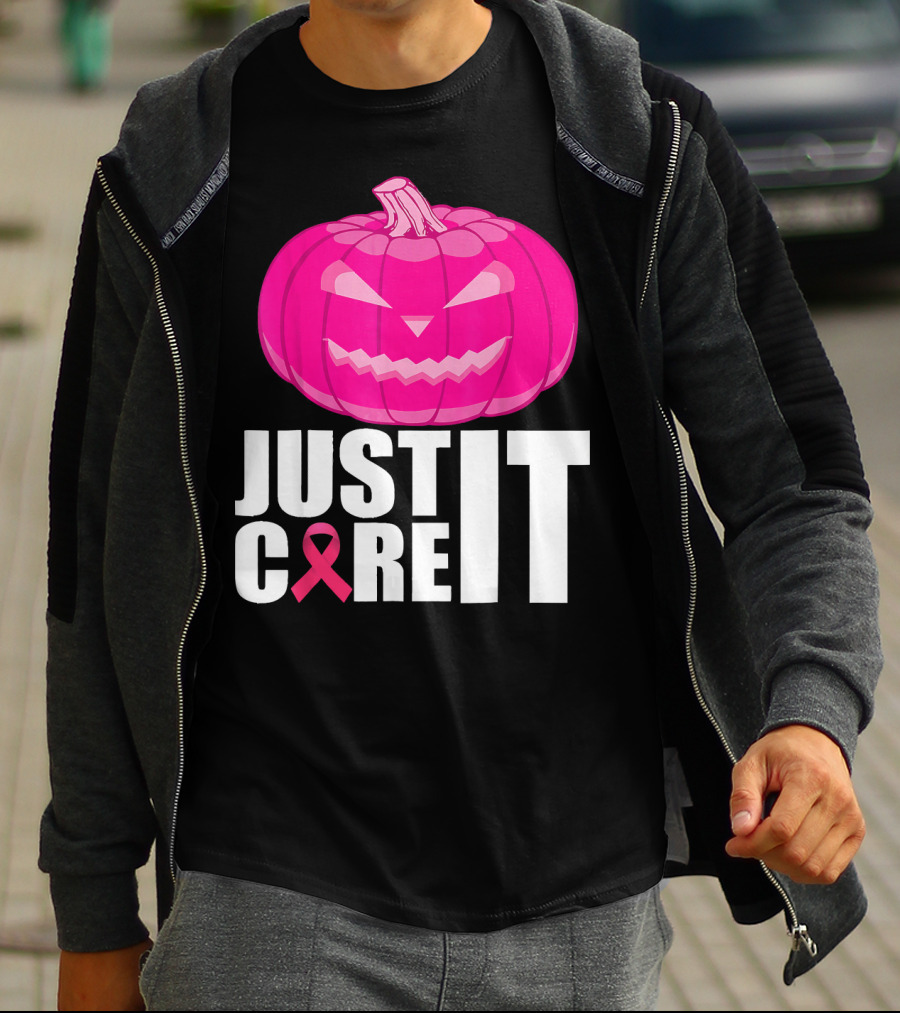 Just Cure It Pink Pumpkin Breast Cancer Awareness T-Shirt