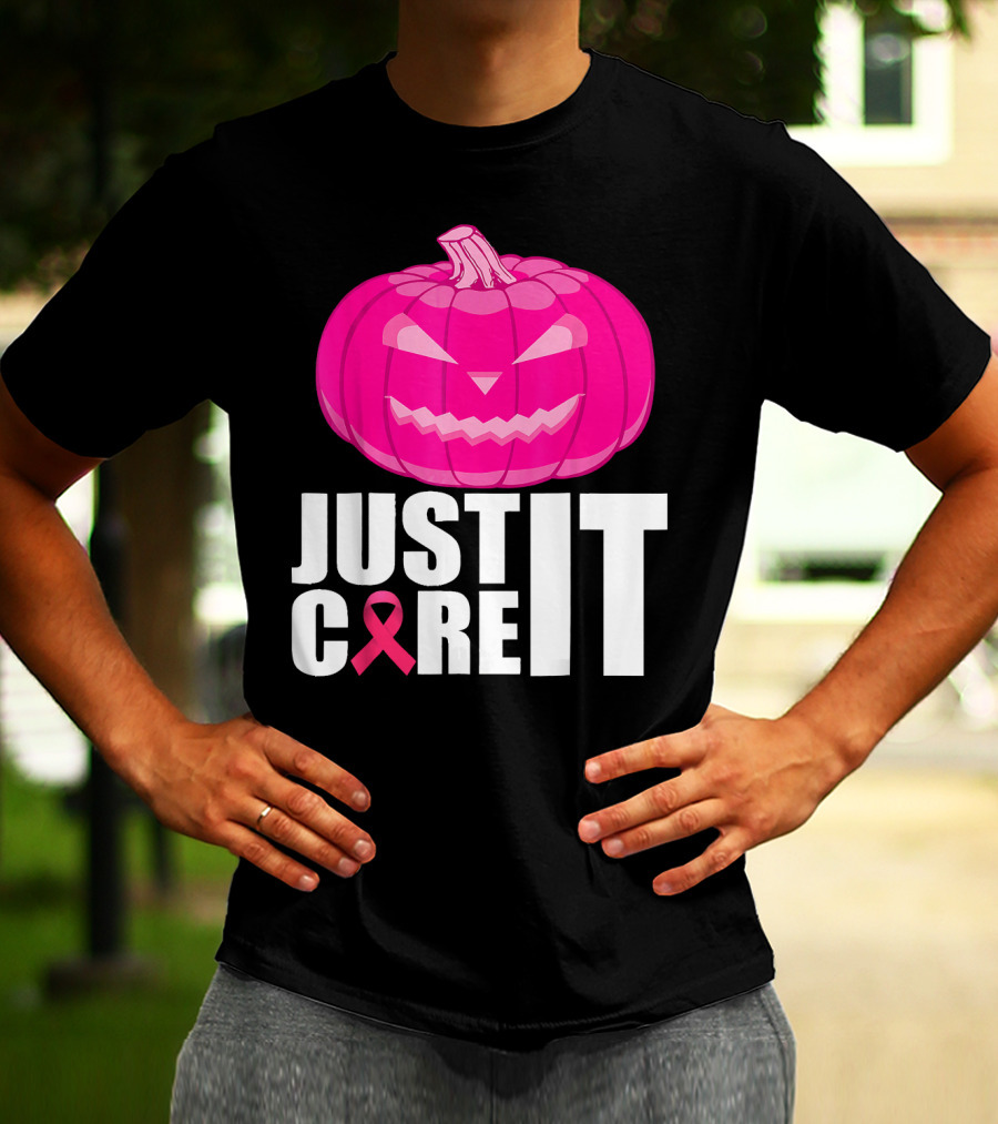 Just Cure It Pink Pumpkin Breast Cancer Awareness T-Shirt