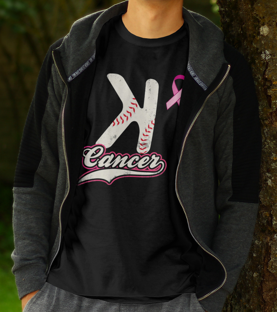 StriKe Out Cancer Baseball Pink Ribbon Support T-Shirt