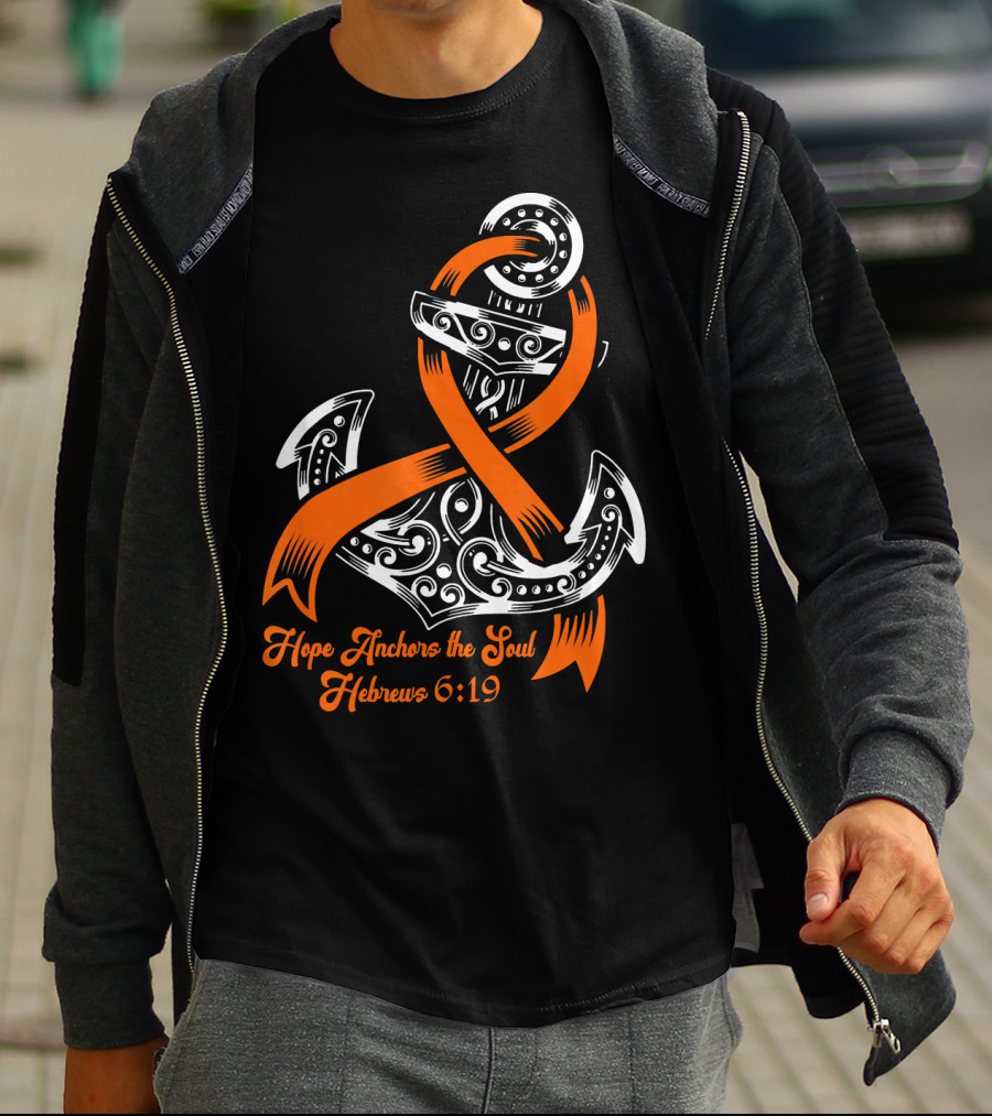Hope Anchors The Soul Hebrews 6:19 Kidney Cancer Awareness Anchor T-Shirt