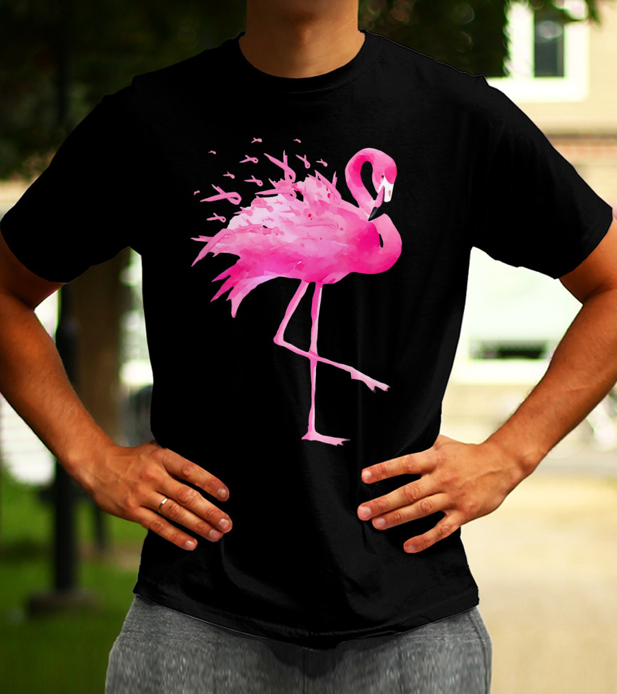 Funny Flamingo Breast Cancer Awareness Pink Bird Iconic T-Shirt