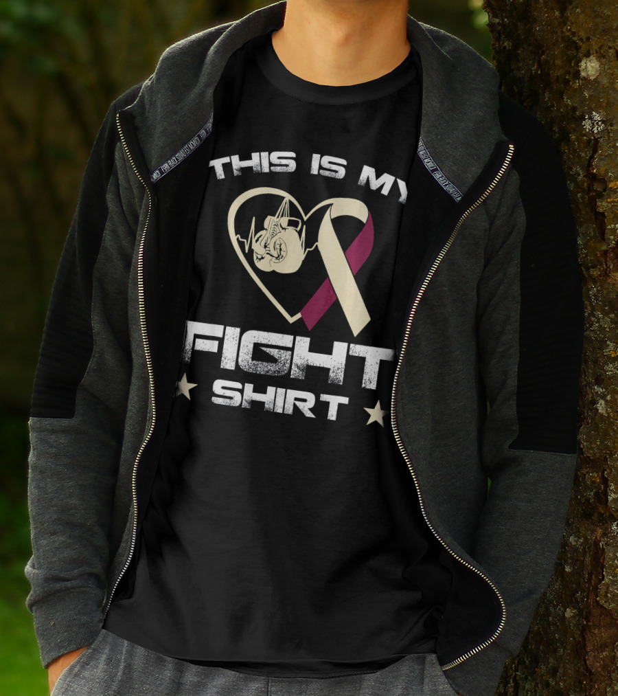 This Is My Fight Shirt Head And Neck Cancer Awareness Heart T-Shirt