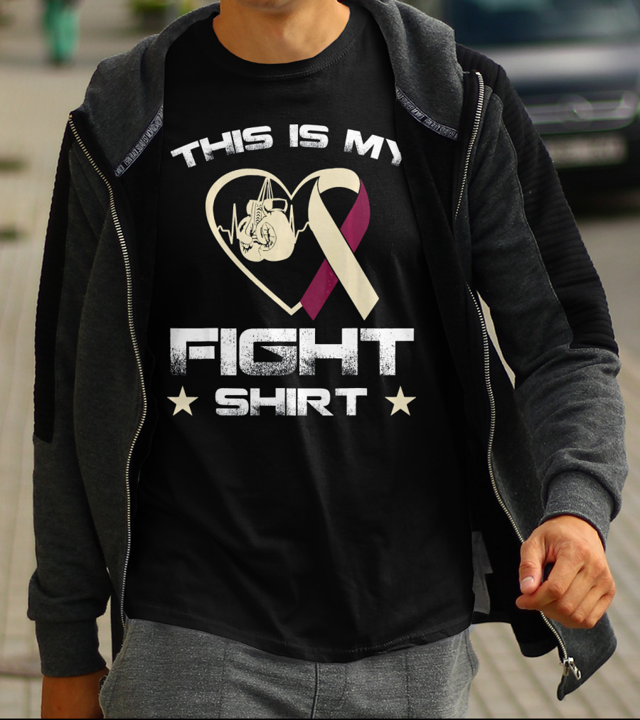 This Is My Fight Shirt Head And Neck Cancer Awareness Heart T-Shirt