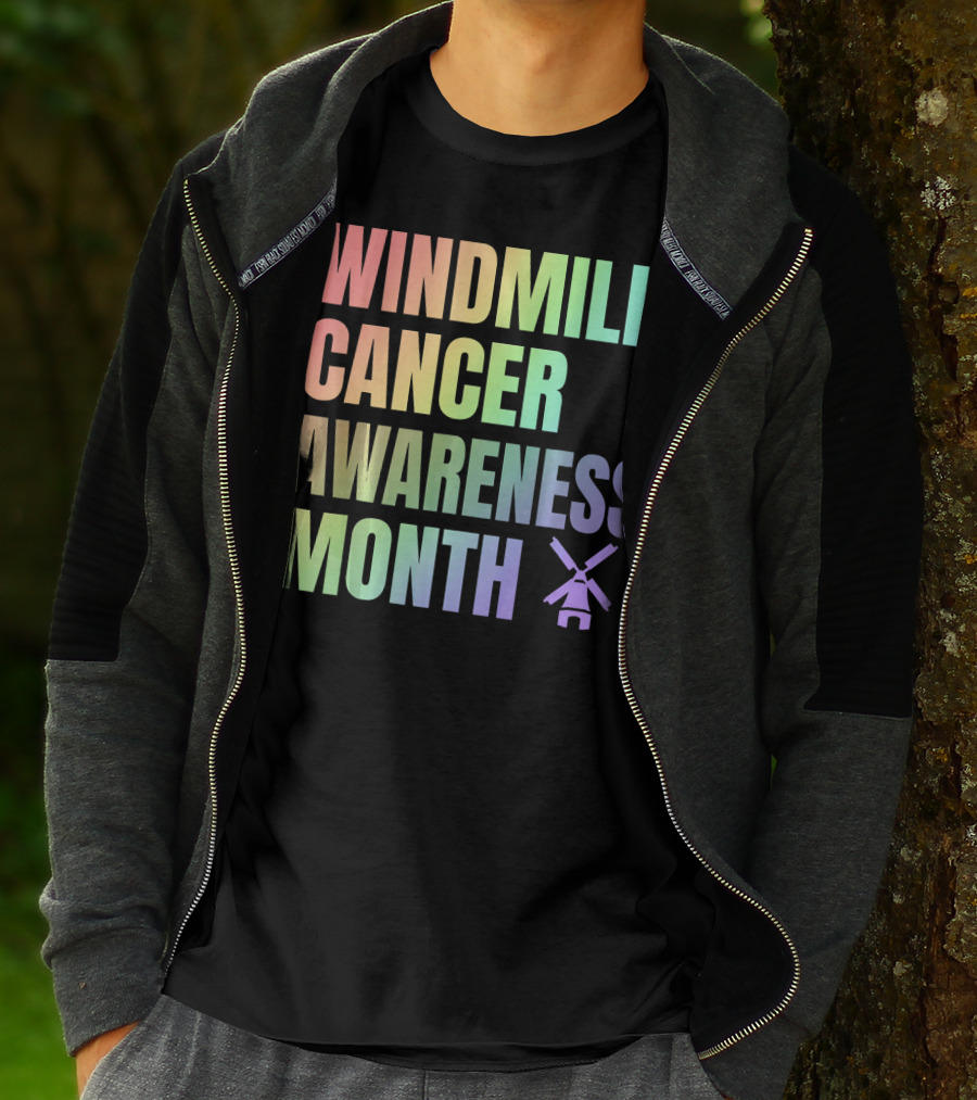 Windmill Cancer Awareness Month T-Shirt