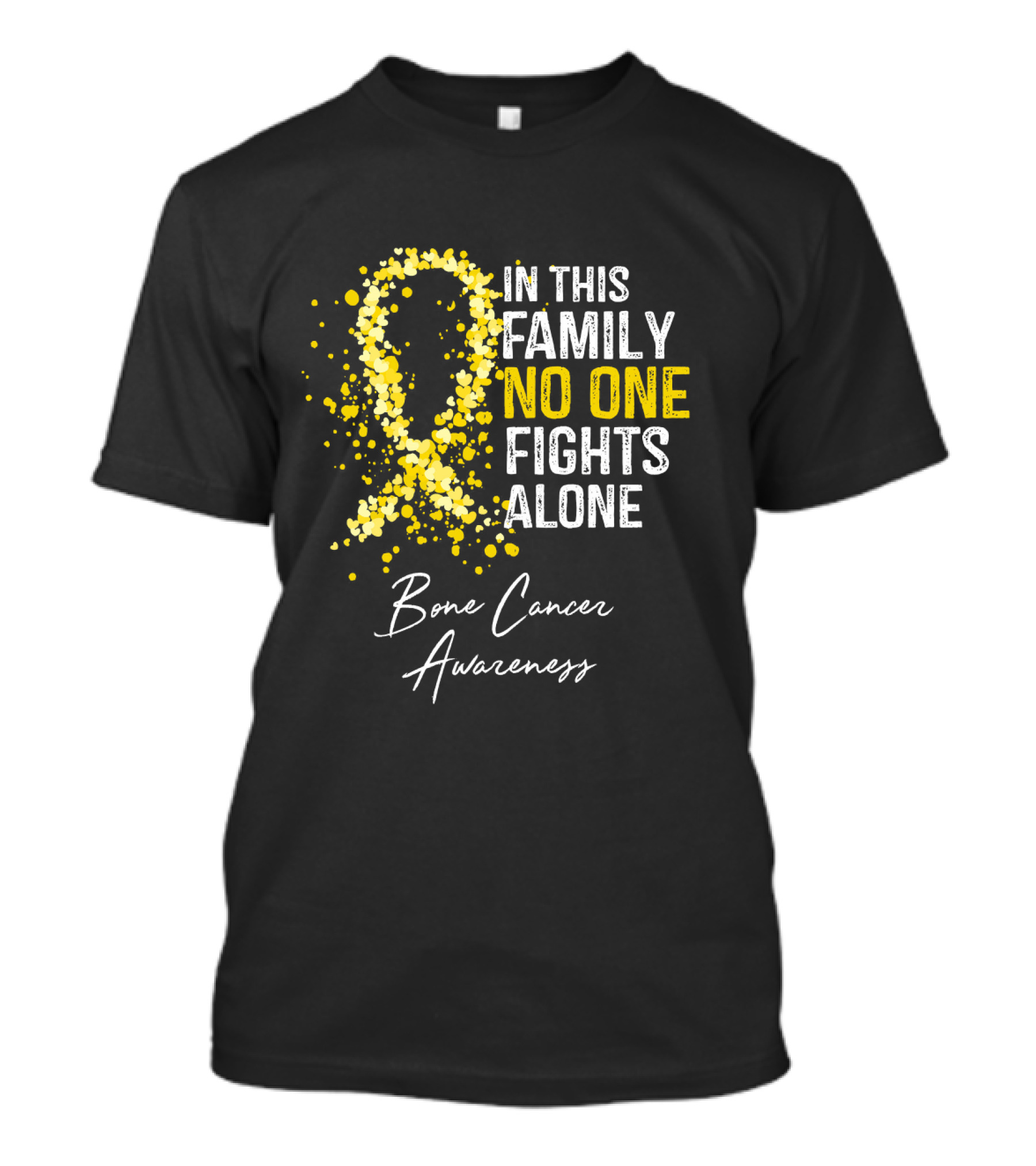 In This Family No One Fights Alone Bone Cancer Awareness T-Shirt