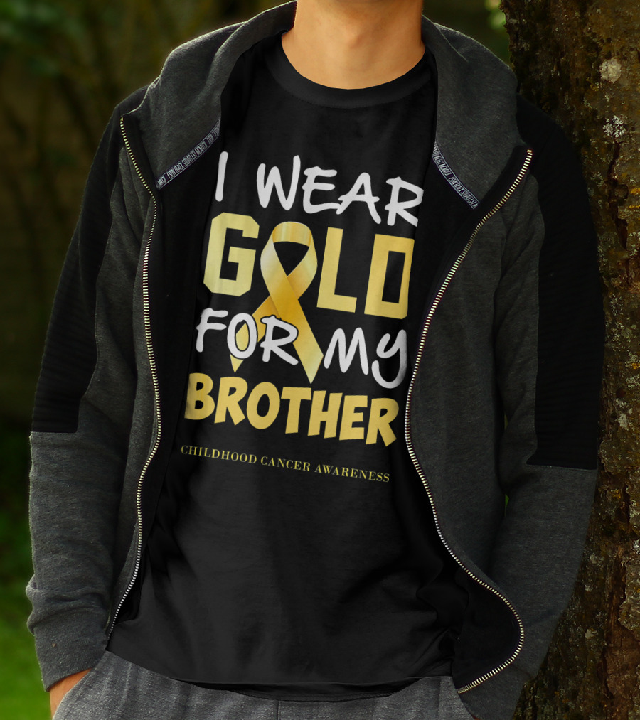 I Wear Gold For My Brother Childhood Cancer Awareness T-Shirt