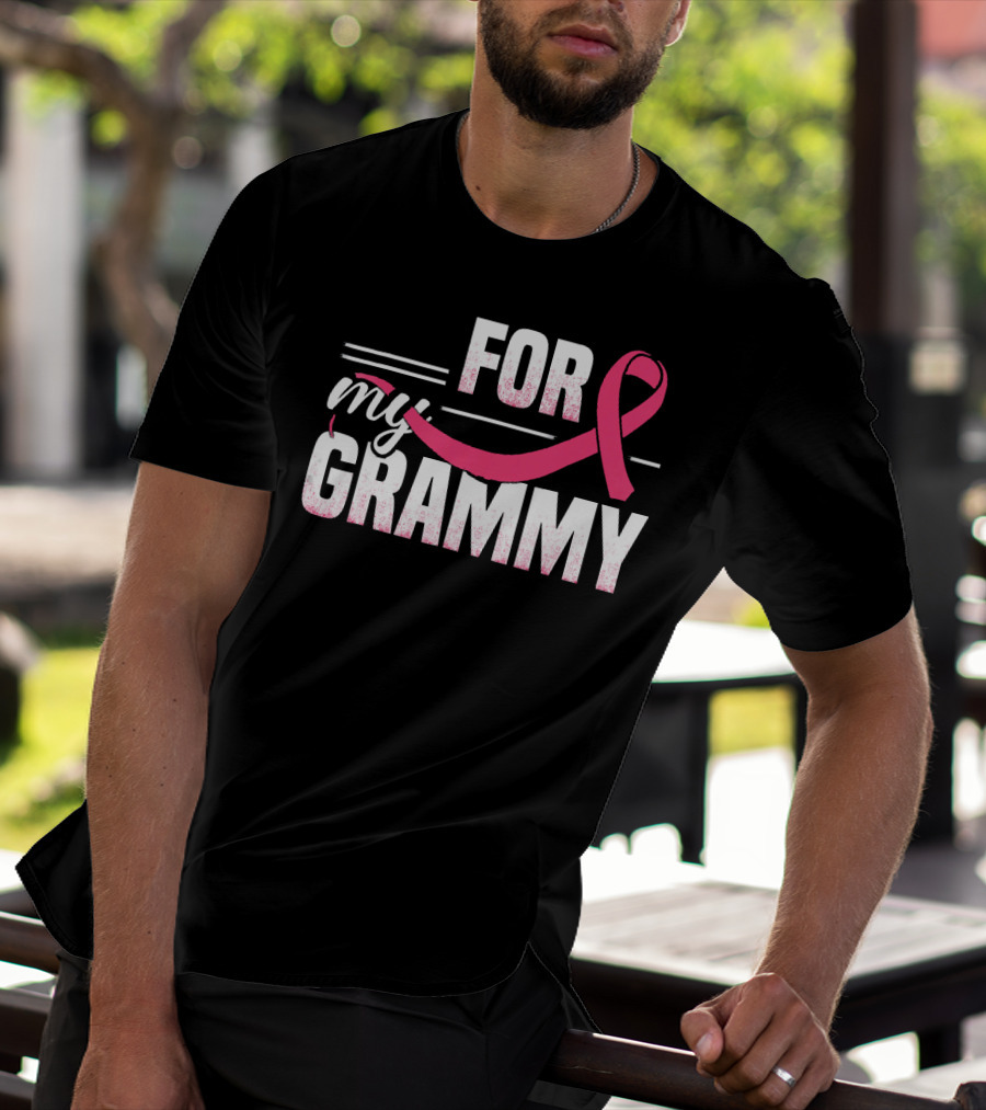 For My Grammy Pink Ribbon Breast Cancer Awareness T-Shirt