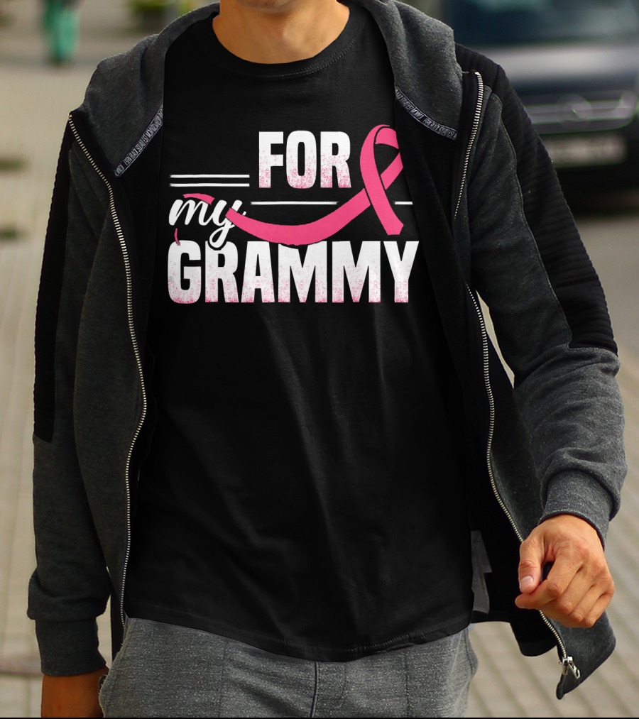 For My Grammy Pink Ribbon Breast Cancer Awareness T-Shirt