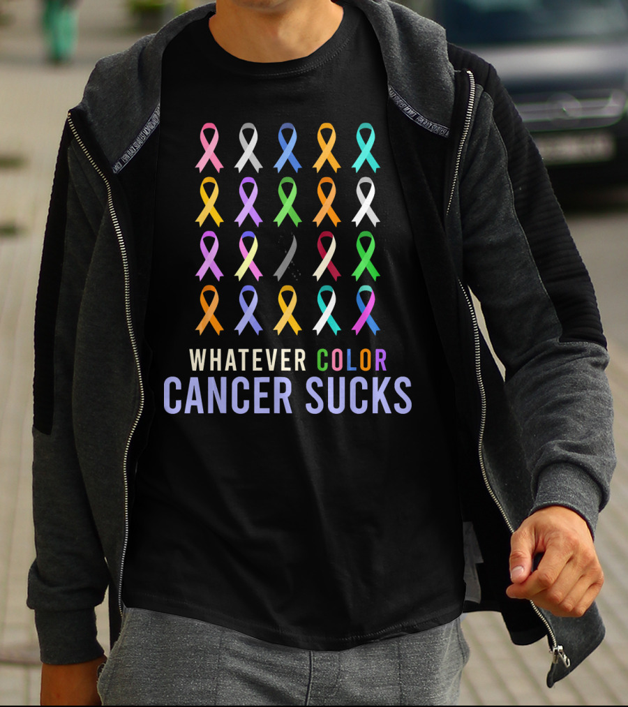 Whatever Color Cancer Sucks All Awareness Ribbons T-Shirt