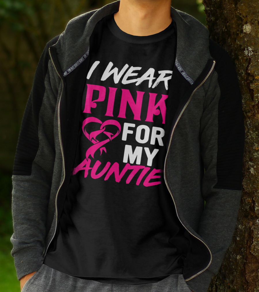 I Wear Pink For My Auntie Breast Cancer Awareness T-Shirt