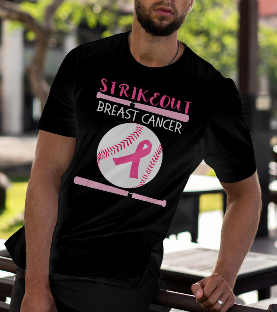 Strikeout Breast Cancer Baseball Catcher Player Team Co T-Shirt