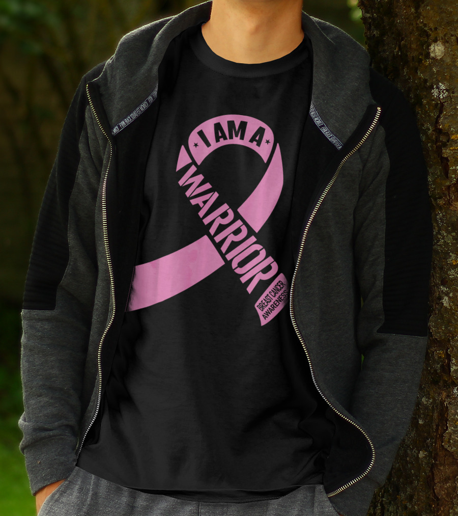I Am A Warrior Pink Ribbon Breast Cancer Awareness T-Shirt