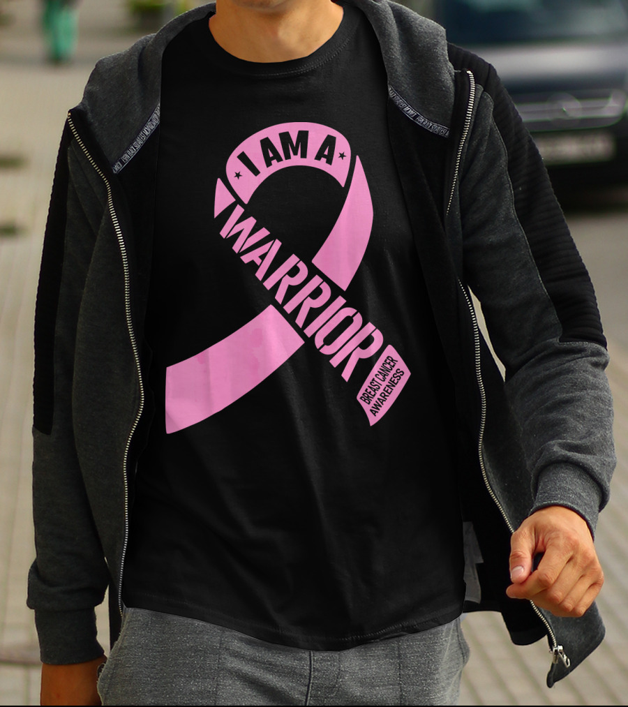 I Am A Warrior Pink Ribbon Breast Cancer Awareness T-Shirt