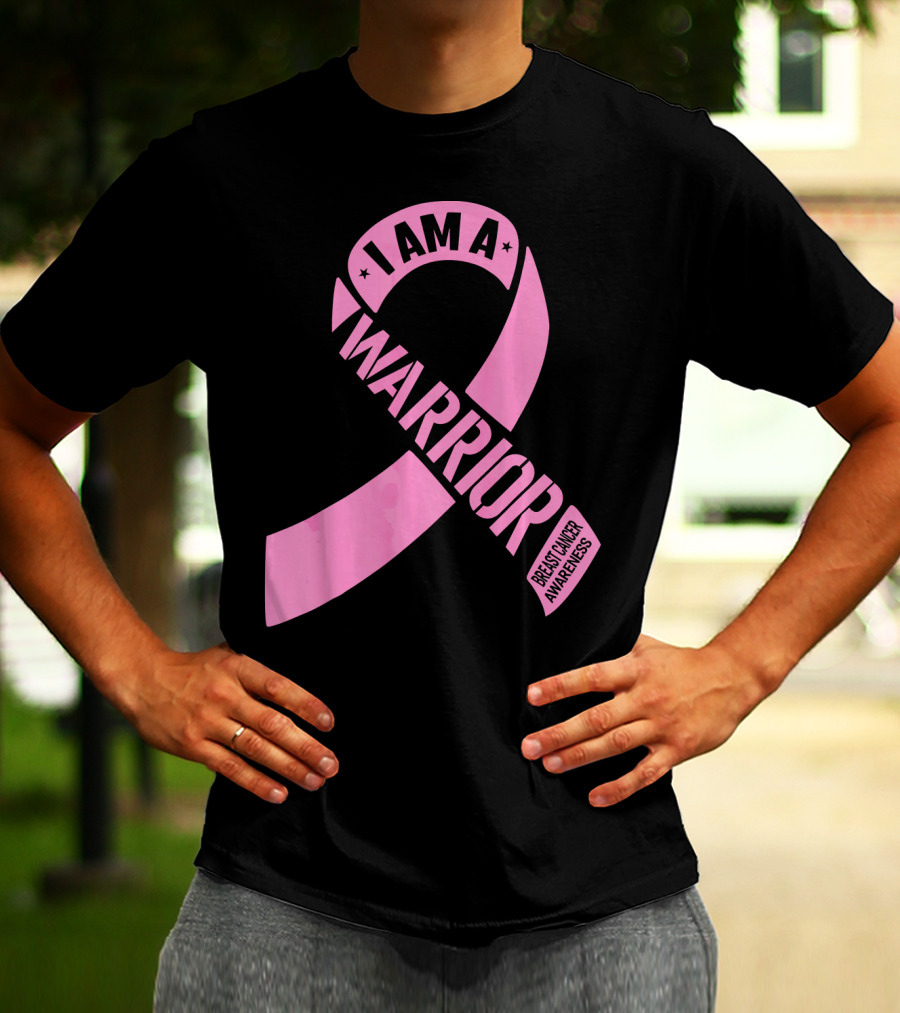 I Am A Warrior Pink Ribbon Breast Cancer Awareness T-Shirt