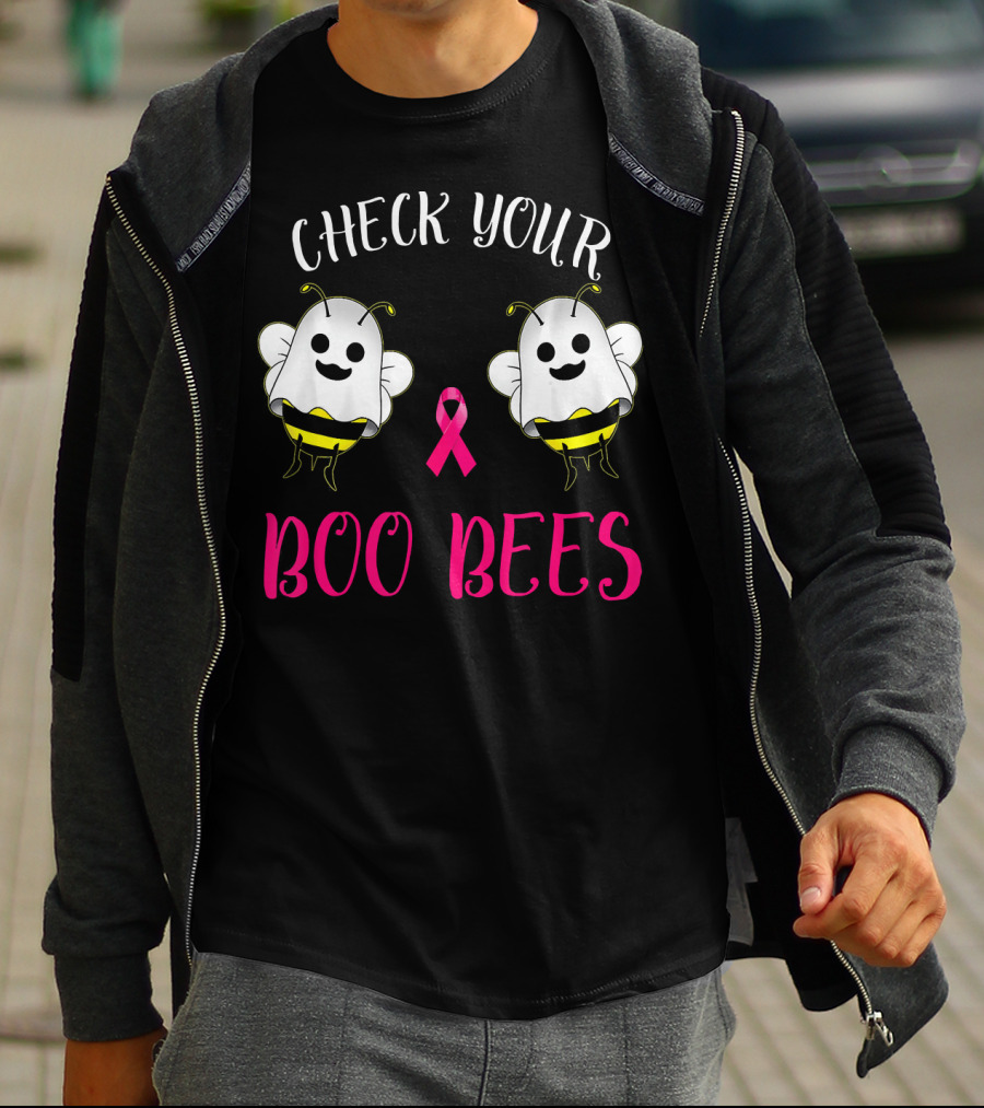 Check Your Boo Bees Breast Cancer Awareness Funny T-Shirt