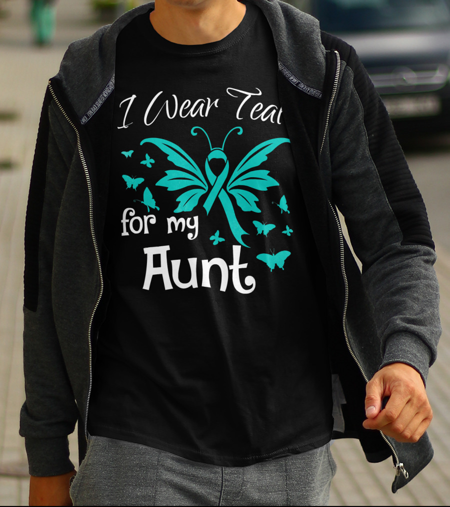 I Wear Teal For My Aunt Butterfly Awareness T-Shirt