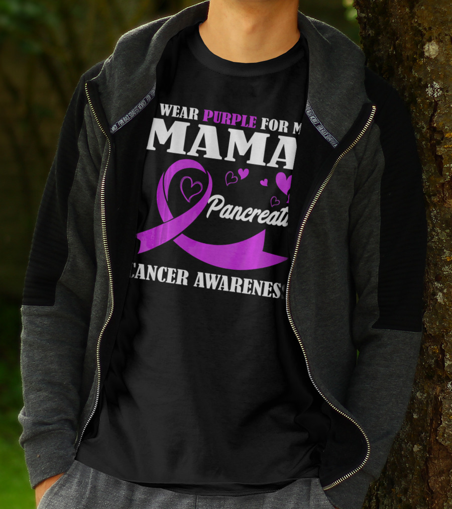 I Wear Purple For My Mama Pancreatic Cancer Awareness T-Shirt