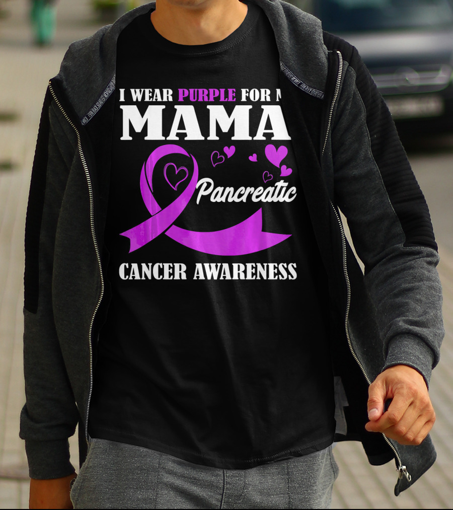 I Wear Purple For My Mama Pancreatic Cancer Awareness T-Shirt