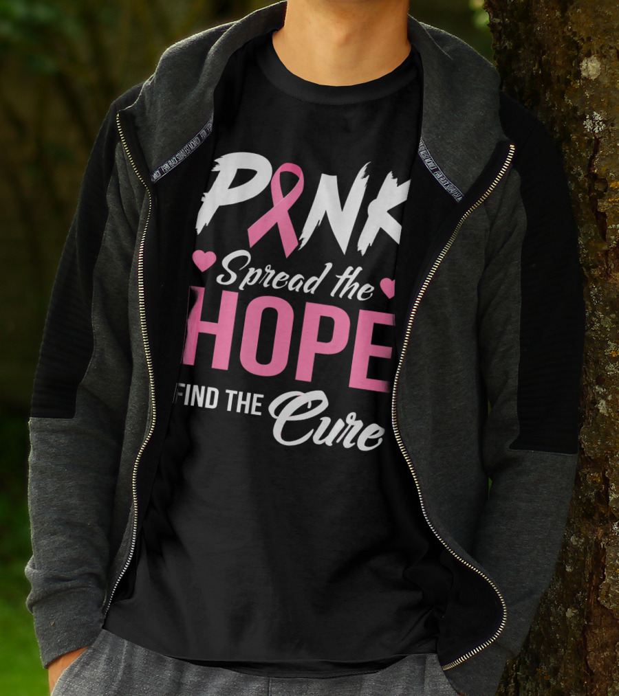 Pink Spread The Hope Find The Cure Breast Cancer Awareness T-Shirt