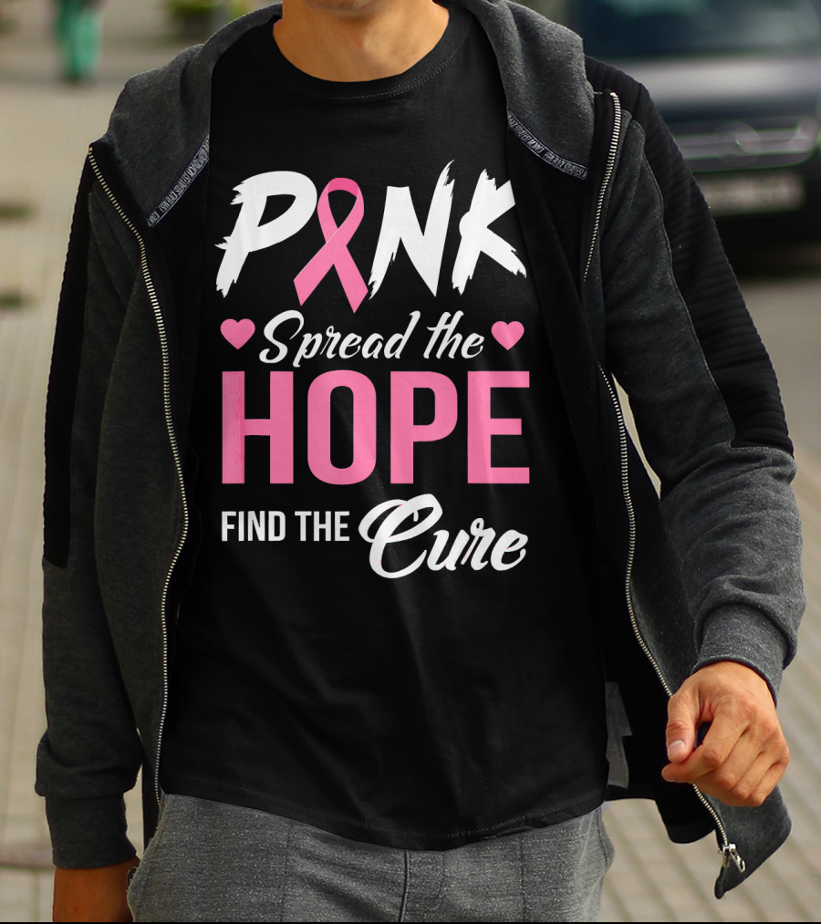 Pink Spread The Hope Find The Cure Breast Cancer Awareness T-Shirt