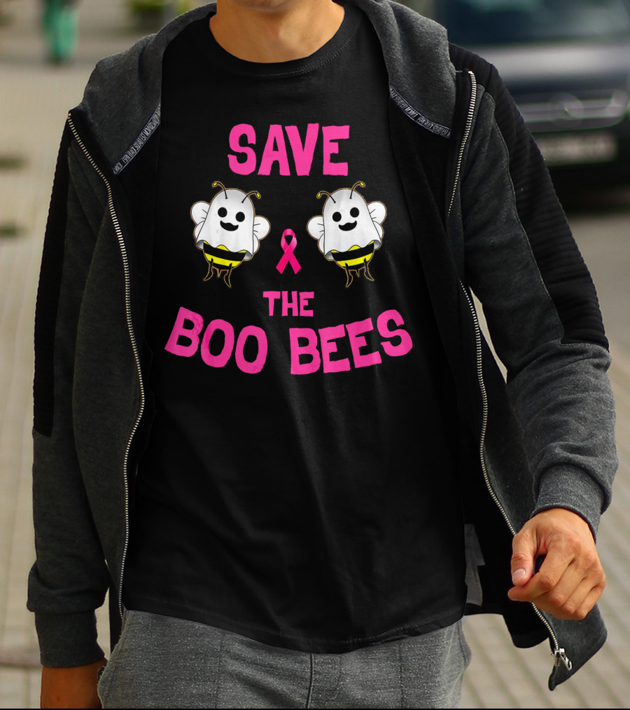 Save The Boo Bees Breast Cancer Awareness Pink Ribbon Bees T-Shirt