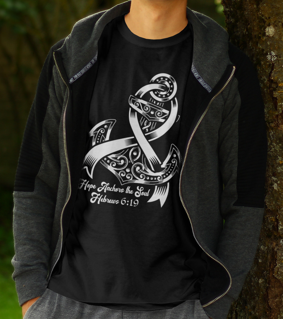 Hope Anchors The Soul Hebrews 6:19 Lung Cancer Awareness T-Shirt