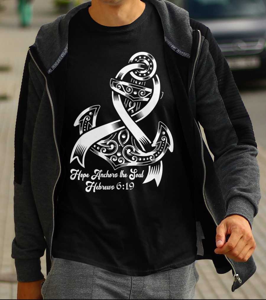 Hope Anchors The Soul Hebrews 6:19 Lung Cancer Awareness T-Shirt