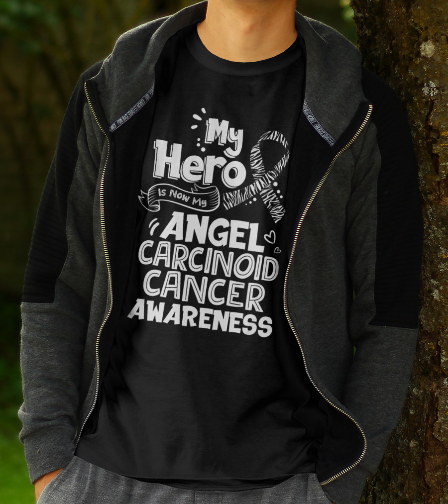 My Hero Is Now My Angel Carcinoid Cancer Awareness T-Shirt