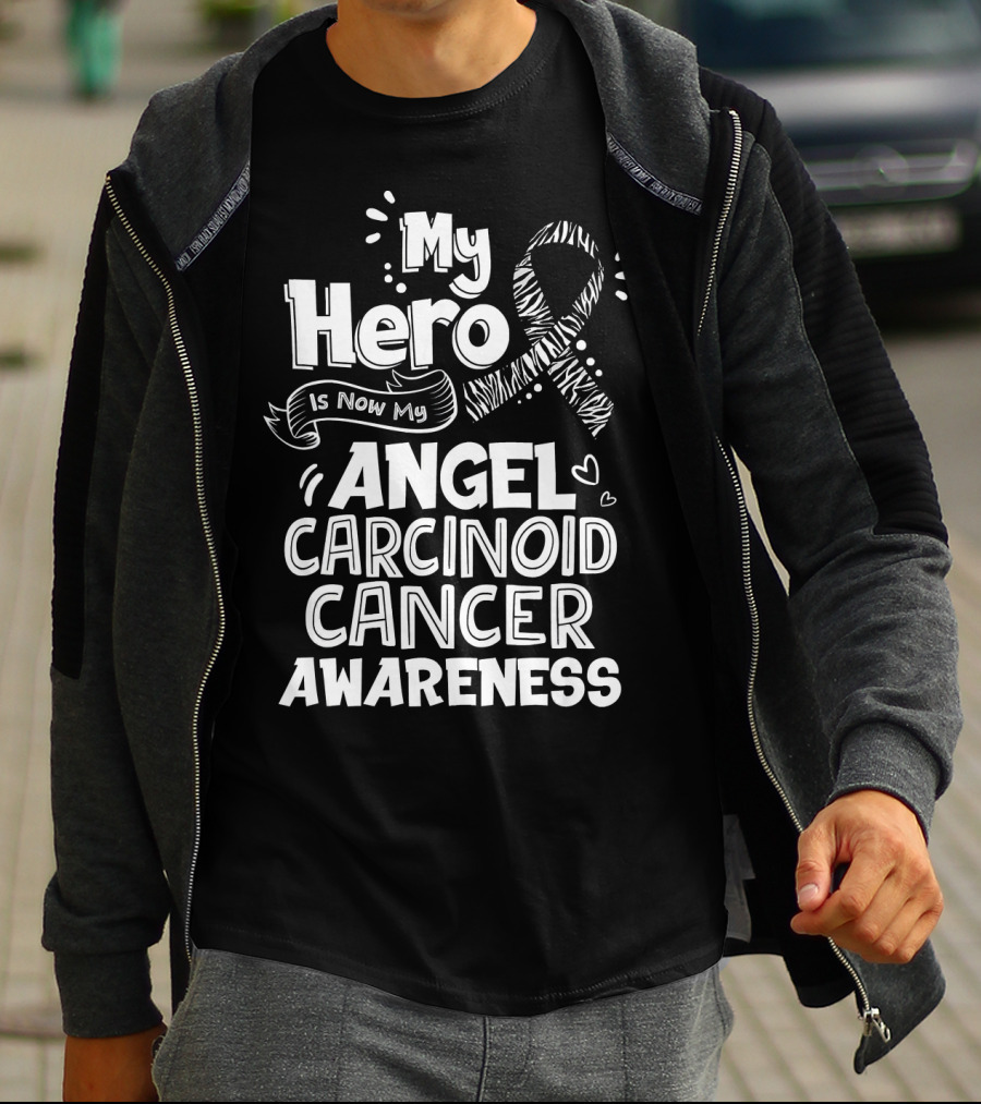 My Hero Is Now My Angel Carcinoid Cancer Awareness T-Shirt