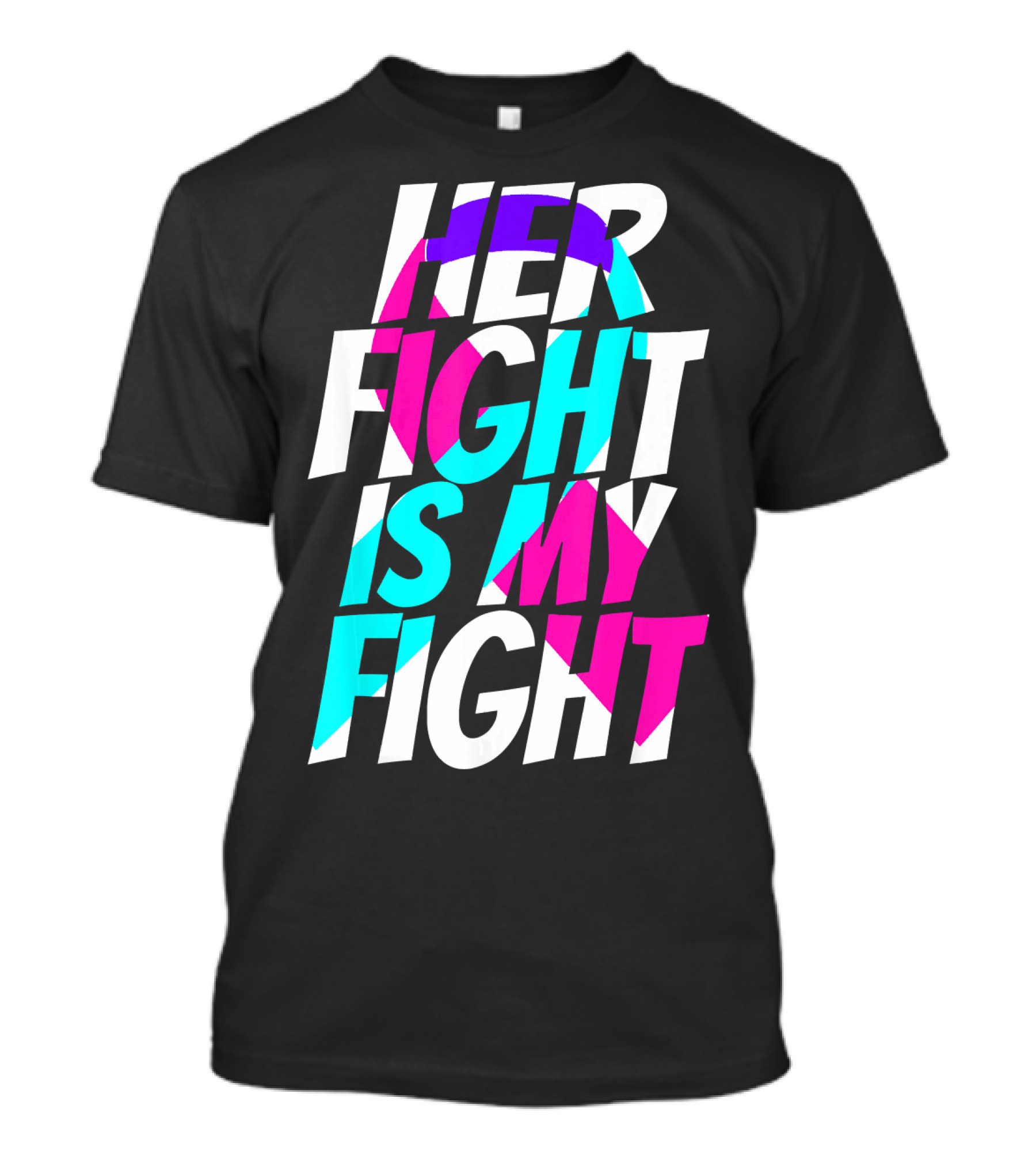 Her Fight Is My Fight Ribbon Thyroid Cancer Awareness T-Shirt