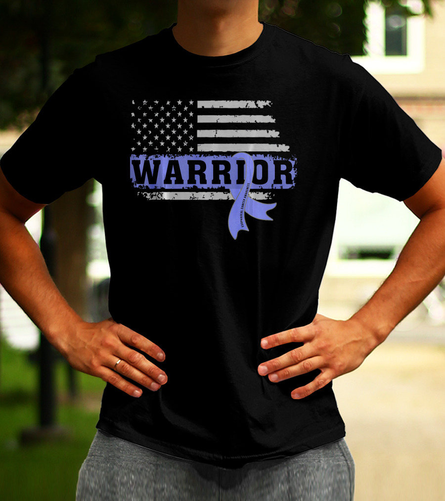 Warrior Esophageal Cancer Awareness American Flag T-Shirt
