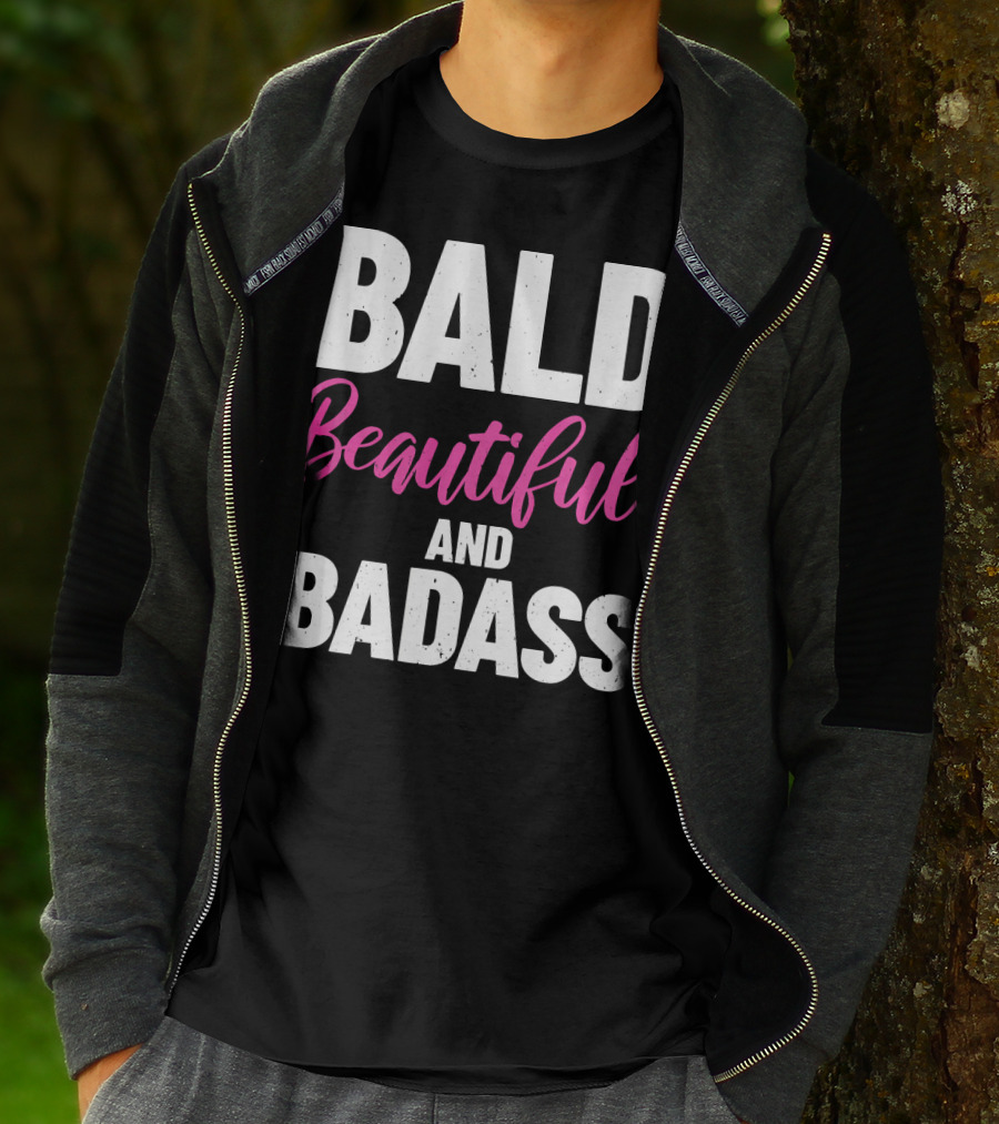Bald Beautiful And Badass Inspirational Cancer Patient Surv T-Shirt