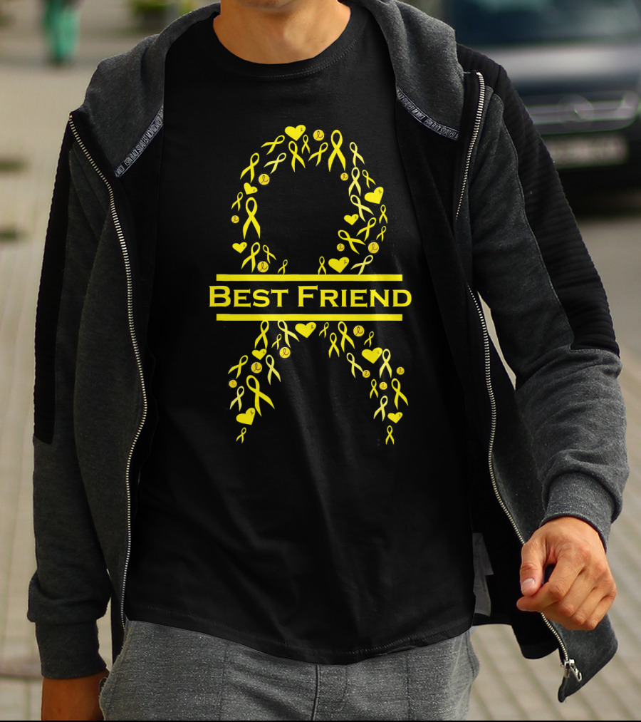 Childhood Cancer Awareness Yellow Ribbon Best Friend T-Shirt