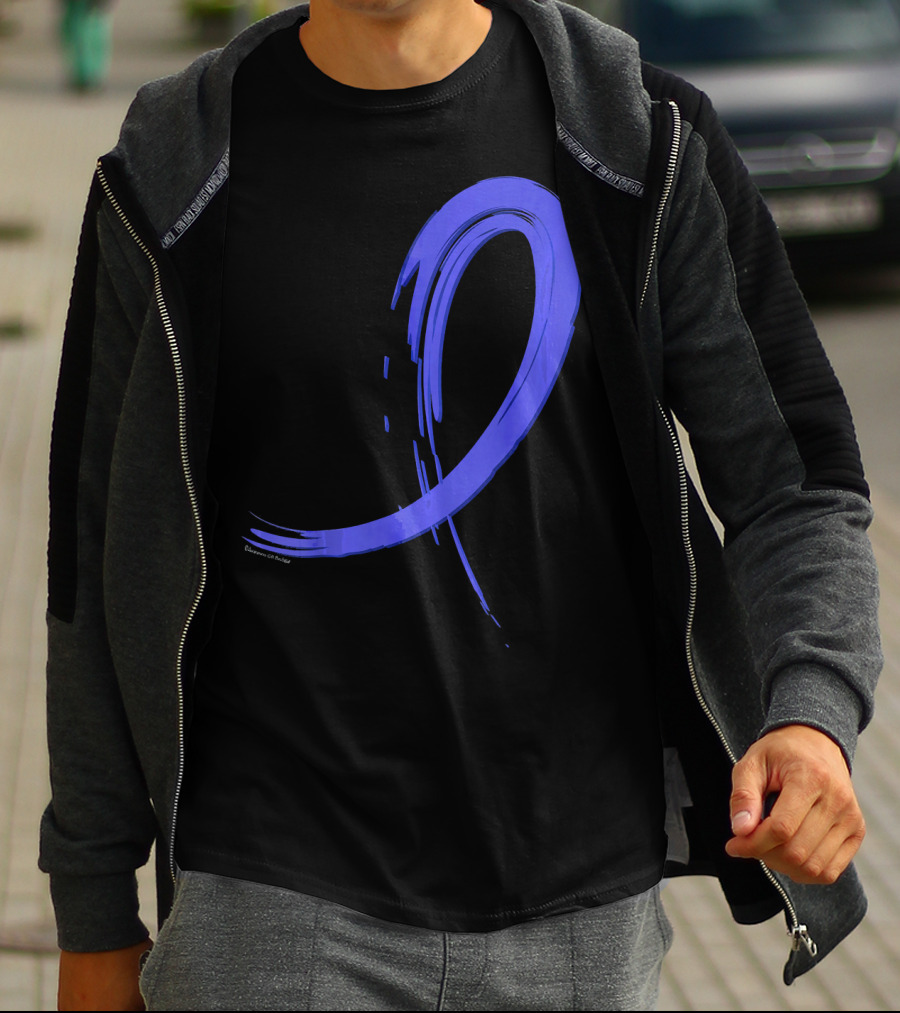 Colon Cancer Blue Graffiti Ribbon Awareness T-Shirt