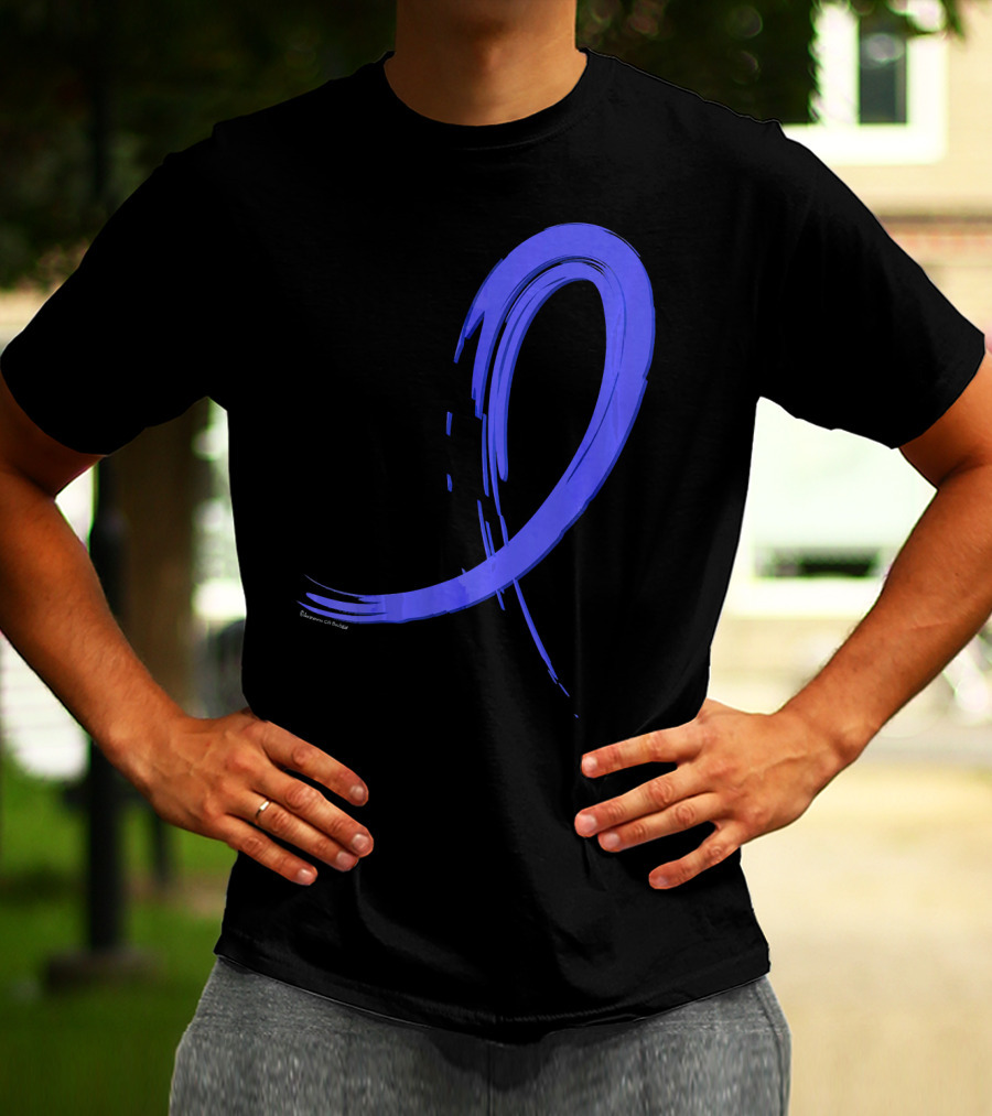 Colon Cancer Blue Graffiti Ribbon Awareness T-Shirt