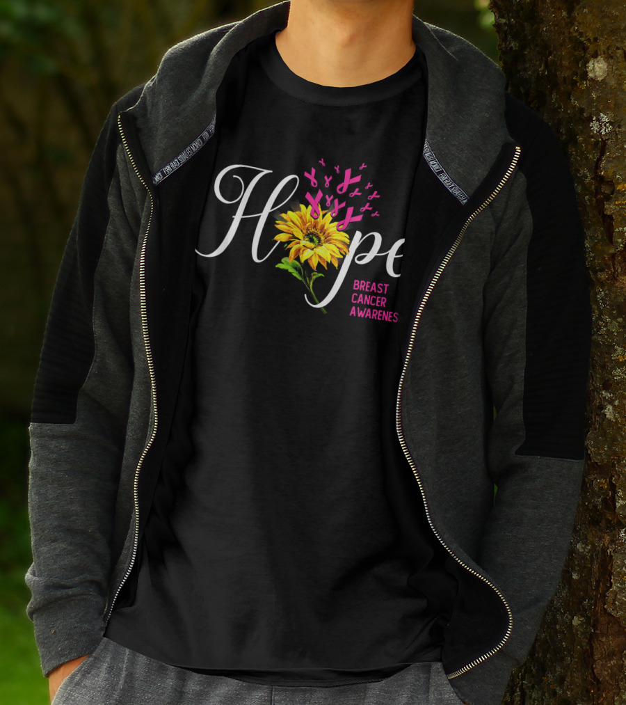 Hope Sunflower Breast Cancer Awareness T-Shirt