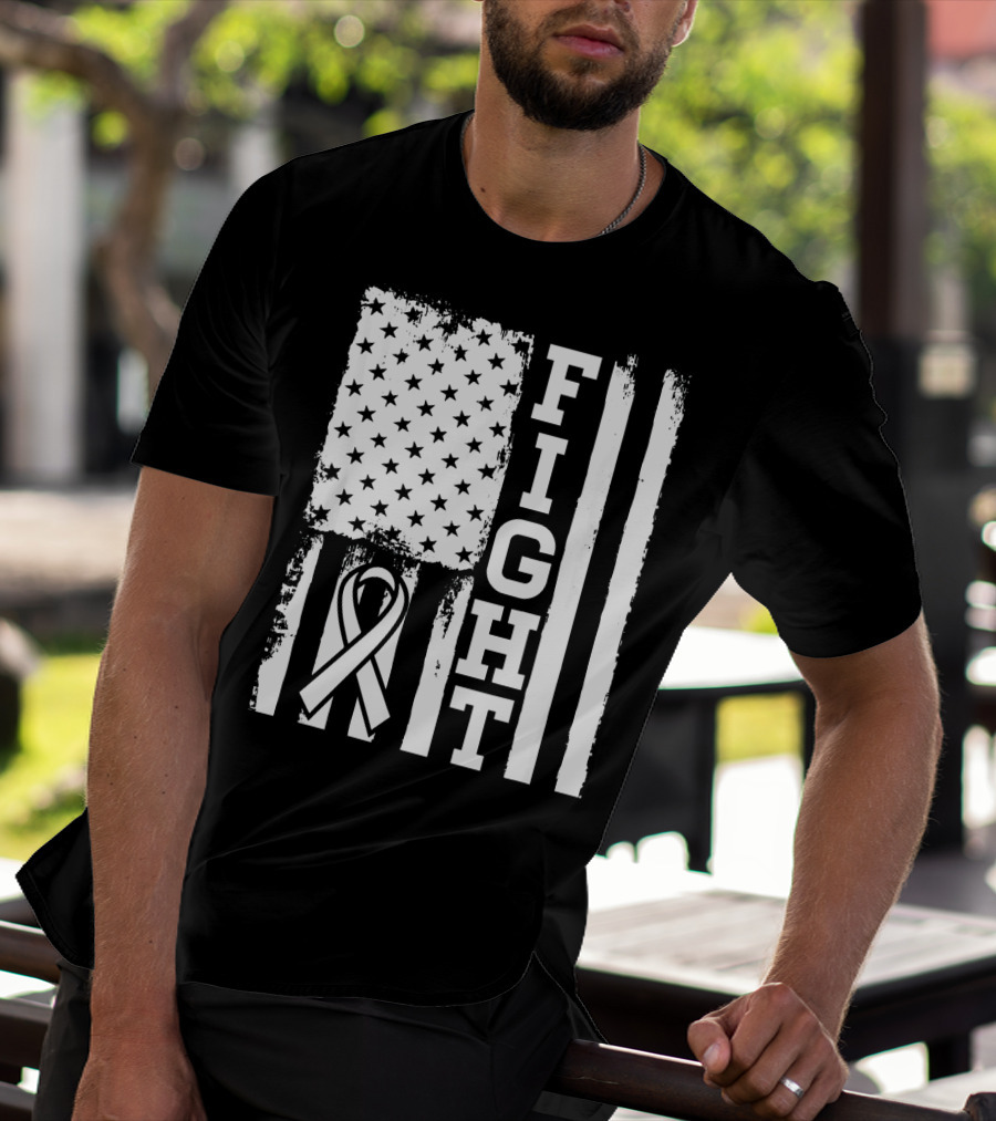 Fight Flag For Lung Cancer Awareness T-Shirt