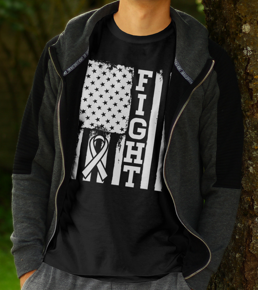 Fight Flag For Lung Cancer Awareness T-Shirt