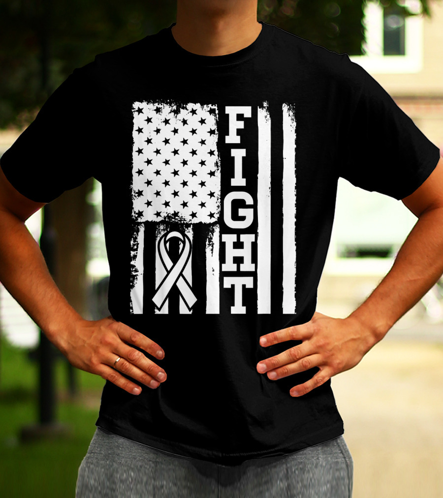 Fight Flag For Lung Cancer Awareness T-Shirt
