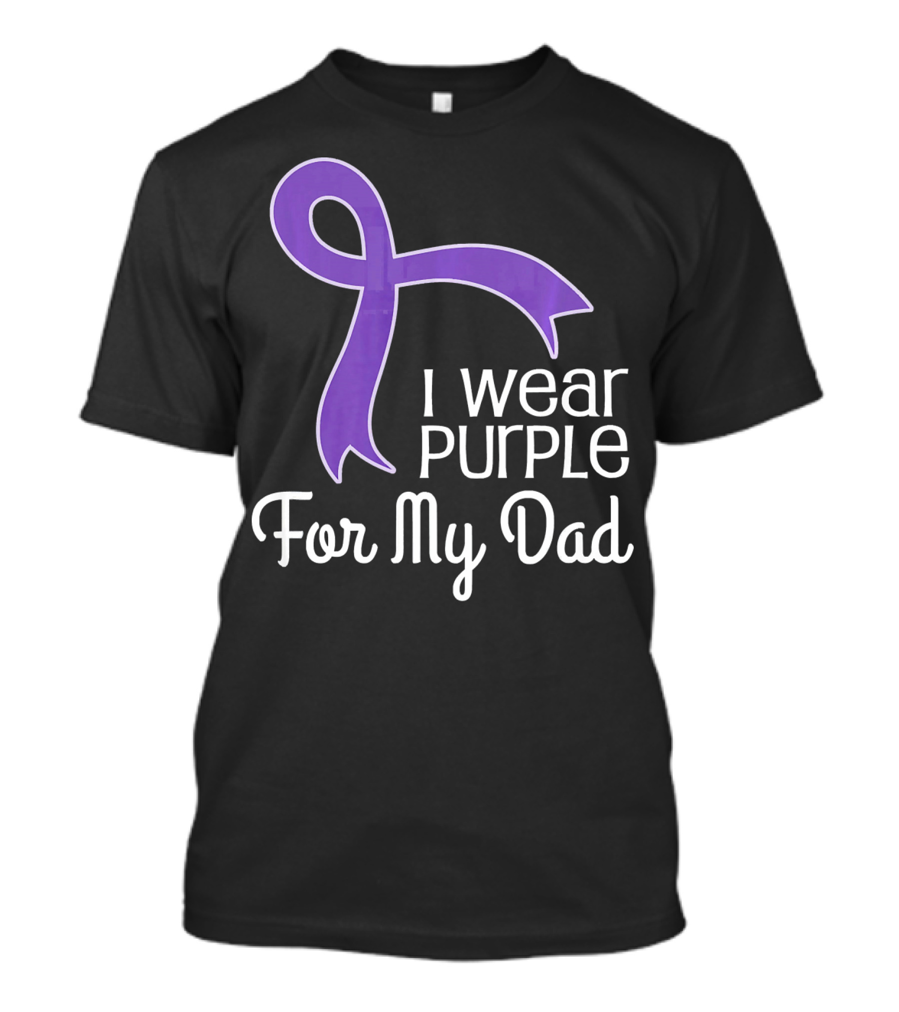 I Wear Purple Ribbon For My Dad Alzheimer's Lupus Pancrea T-Shirt