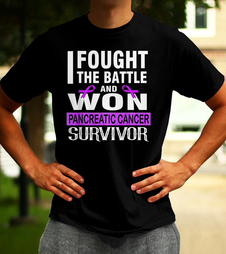 I Fought The Battle And Won Pancreatic Cancer Survivor T-Shirt