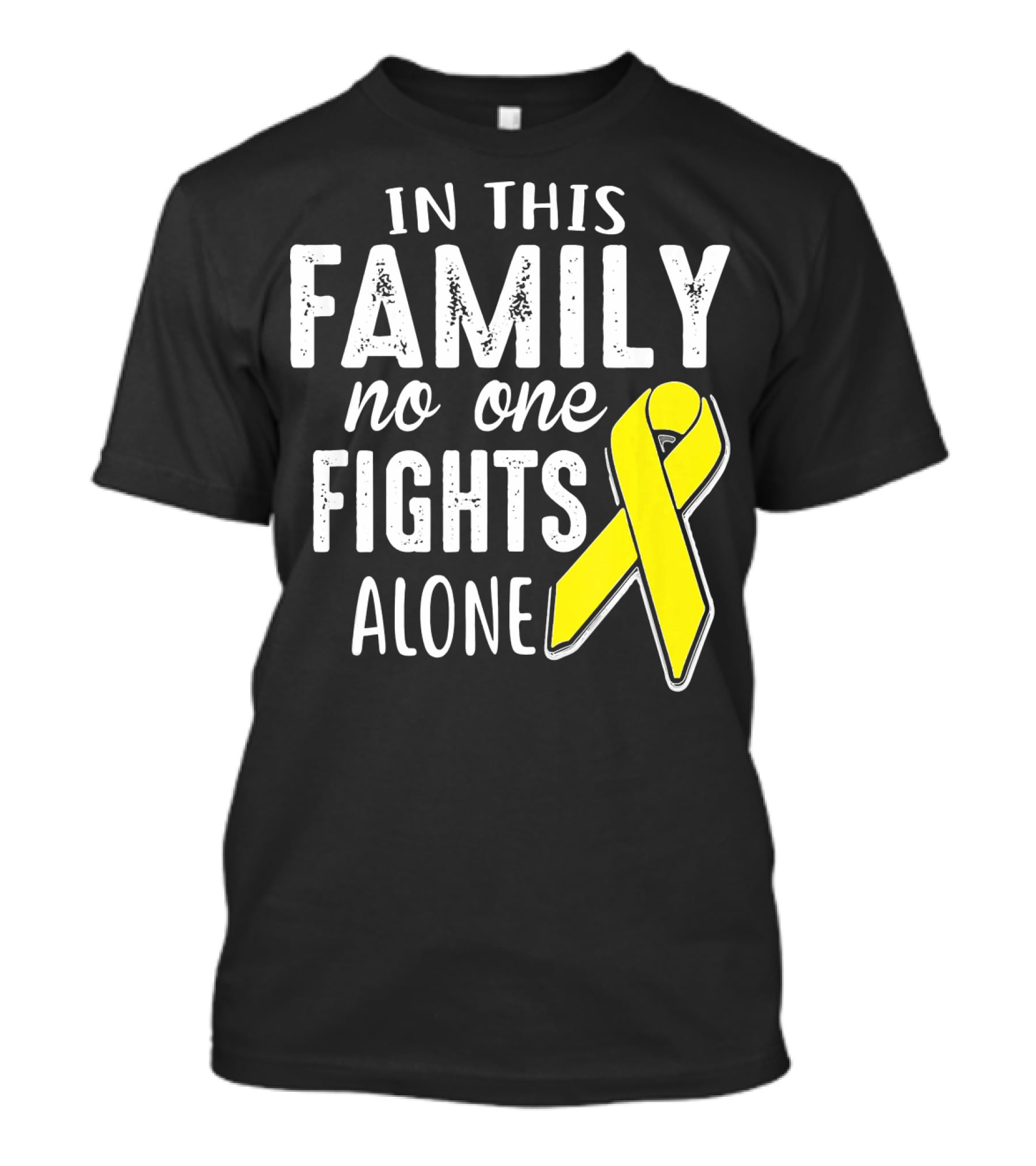 In This Family No One Fights Alone Yellow Ribbon Sarco T-Shirt